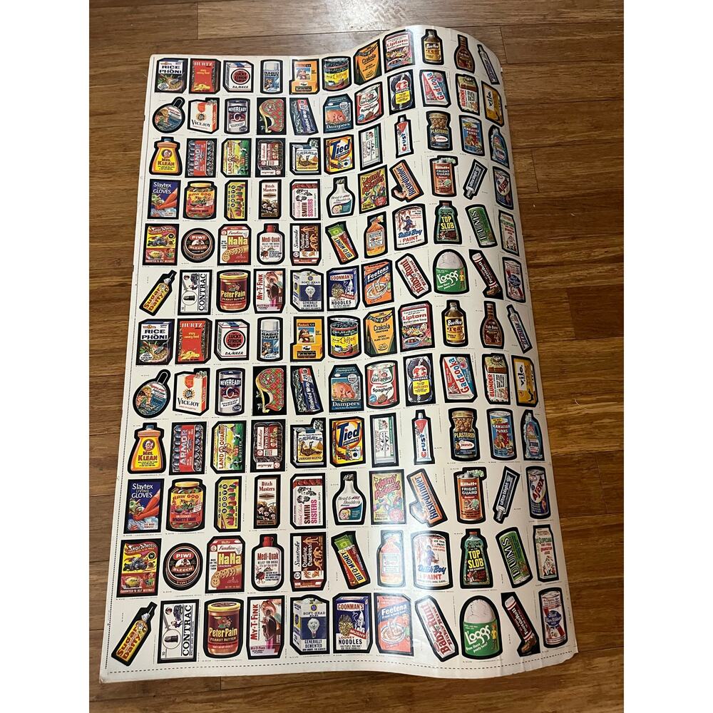 Vintage 1979 Topps Wacky Packages Amazing Uncut Full Sheet 132 Cards 42”x29”